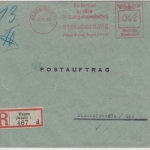 DR - Hagen (Westf.) 1, 1938, 62 Pfg. AFS "Deutsche Bank", R-Postauftrag n.