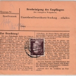 DR - 2x1 RM AH u.a., Dringend-Wertpaketkarte Hagen (Westf.) 4 - Dessau 1943
