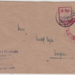 All.Bes. - Hagen-Haspe 7.6.46, 16 Rpf bezahlt, roter Ra2 a. Ortsbrief