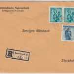 Österreich - 2x2 S. + 10 Gr. Trachten, Einschreibebrief n. SCHWEDEN, Innsbruck