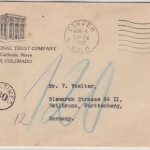 USA - 2 C. GA-Umschlag/Nachporto Denver - Heilbronn 1921, Firmenzudruck