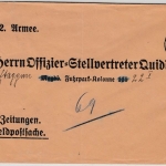 DR - Feldpostsache/Zeitungen, Vordruckbrief Osterburg - 12.Armee/Fuhrpark 1916