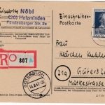 All.Bes./Kontrollrat - 75 Pfg. Stephan, Einschreibekarte Holzminden 1947 n.