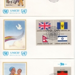 UNO New York - Flaggen 1983, 422/37, einzeln + 4er-Blöcke, 20 Schmuck-FDC