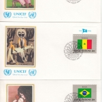 UNO New York - Flaggen 1983, 422/37, einzeln + 4er-Blöcke, 20 Schmuck-FDC