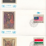 UNO New York - Flaggen 1982, 397/412, einzeln + 4er-Blöcke, 20 Schmuck-FDC