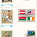 UNO New York - Flaggen 1982, 397/412, einzeln + 4er-Blöcke, 20 Schmuck-FDC
