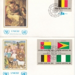 UNO New York - Flaggen 1982, 397/412, einzeln + 4er-Blöcke, 20 Schmuck-FDC