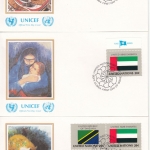 UNO New York - Flaggen 1984, 448/63, einzeln + 4er-Blöcke, 20 Schmuck-FDC