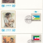 UNO New York - Flaggen 1981, 373/88, einzeln + 4er-Blöcke, 20 Schmuck-FDC