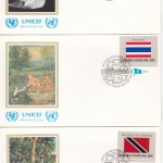 UNO New York - Flaggen 1981, 373/88, einzeln + 4er-Blöcke, 20 Schmuck-FDC
