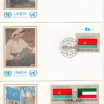 UNO New York - Flaggen 1981, 373/88, einzeln + 4er-Blöcke, 20 Schmuck-FDC