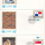 UNO New York - Flaggen 1981, 373/88, einzeln + 4er-Blöcke, 20 Schmuck-FDC