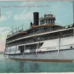 Canada/Bayern - Crystal Beach Ontario, Steamer Americana, Farb-AK, gelaufen 1909