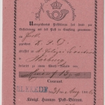 Hannover - Blekede, blauer L1 a. Postschein f. Fahrpostsendung n. Harburg 1866