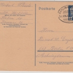 DDR - Berlin-Güsten (Anh.) Bahnpost Zug 633, GA-karte v. Beelitz - Berlin 1951