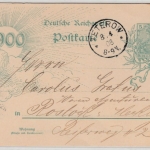 DR - 5 Pfg. Jahrhundert GA-Karte, K1 Teterow 8.4.08 (extr. Spätverwendung !!) n.
