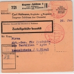 DR - Siegmar-Schönau 2 Bezahlt, 1942, Paketkarte/Selbstbucher n. Wasselnheim