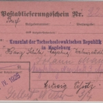 DR - Magdeburg Neustadt 1925, Rückschein i. Ort gelaufen (tschech. Konsulat)