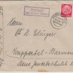 DR - Haslach ü. Achern, Landpost-Ra2 a. Brief n. Wuppertal 1934, ohne Inhalt
