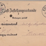 Bayern - 10 Pfg. Porto (Paar), Zustellurkunde Kronach 1893