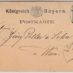 Bayern - Lohr 8/8 (1875), HKS a. 2 Kr. GA-Karte n. ÖSTERREICH (Wien)