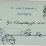 Württemberg - 2 Pfg. Dienst-GA-Karte/Oberamtsverkehr Binsdorf - Sulz 1907