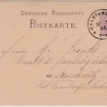 DR - Calbe a.d. Saale 1884, Klaucke-Stpl. a. 5 Pfg. GA-Karte n. Marschwitz