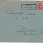 DR - Wüllmersen ü. Diesdorf (Altmark), Landpost-Ra2 a. Brief n. München 1938