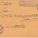 DR - Vielbaum Seehausen (Altmark) Land, Landpost-Ra2 a. Brief n. Merseburg