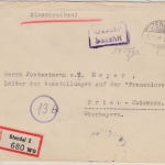 All.Bes - Stendal 5.1.46, Gebühr bezahlt, Ra2 a. Einschreibebrief Stendal -Prien