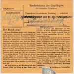 DR - 50+25 Pfg. AH Paketkarte Osterburg (Altm) - Regensburg 1943, Hinweisstpl. !