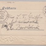 Sachsen-Anhalt - Halbertstadt Holzmarkt m. Rathaus farb. Passepartout-Prägekarte