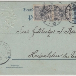 DR - 2 Pfg. K/A GA-Karte + 2x2 Pfg. K/A Zusatz, geprägter Absender, Leipzig 1900