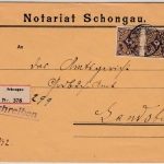 DR-Infla - 3x30 M. Posthorn, Einschreibebrief Schongau - Landsberg 1923