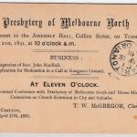 Victoria - 1 P. GA-Karte/Zudruck "Presbytery...", Melbourne - Carlton 1891