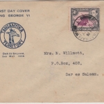 Ostafrik. Gemeinschaft - 50 C. Segelboot, Brief/FDC Dar Es Salam 2.5.1938