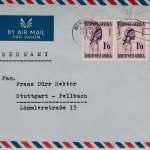 Südwestafrika - 2x1'6 Sh. Mädchen, Lupo-Brief Windhoek - Stuttgart 1959
