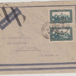 Marokko - 2x1,75 Fr. Quarazante, Brief i.d. SCHWEIZ, Casablanca - Zürich 1941