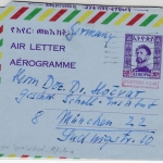 Äthiopien - 40 a. 30 C. Überdruck-GA-Aerogramme, Adis Abeba - München 1972