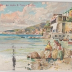 Italien - Napoli, Lo scoglio di Frisio a Posillipo, farb. Künstlerkarte, 1908