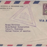 Curacao - 35 C. Lupo-Ausg., Flugpost-Zensurbrief n. USA, Aruba - Detroit 1943