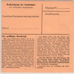 BRD - 80 Pfg. Posthorn + 20 Pfg. Heuss, Wertpaketkarte Erlenbach - Altdiez 1954