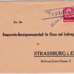 Dt.Bes.Lothringen - 12 Pfg. Hindenburg/Überdruck, Brief Ra1 Freialtdorf 1941 n.