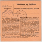Dt.Bes.Elsaß - 50 Pfg. Hindenburg/Überdruck u.a., Paketkarte Mülhausen 5 n.