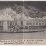 Belgien - Brüssel, Weltausstellung 14.8.1910, Brandkatastrophe, sw-Klapp-AK