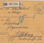 Bayern - Stein a. Traun 1917, unfreie Paketkarte/30 Pfg. Nachporto n. Altötting