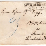 Preussen - Stolberg a. Harz (ca. 1860), Ra2 a. Portobrief n. Bromberg