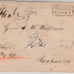 Preussen - Kelbra (ca. 1860), Ra2 a. Geldbrief n. Nordhausen, ohne Inhalt