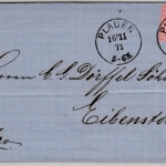 NDP - Plauen 16.11.71, K1 a. Brief n. Eibenstock, Reichspostvorläufer